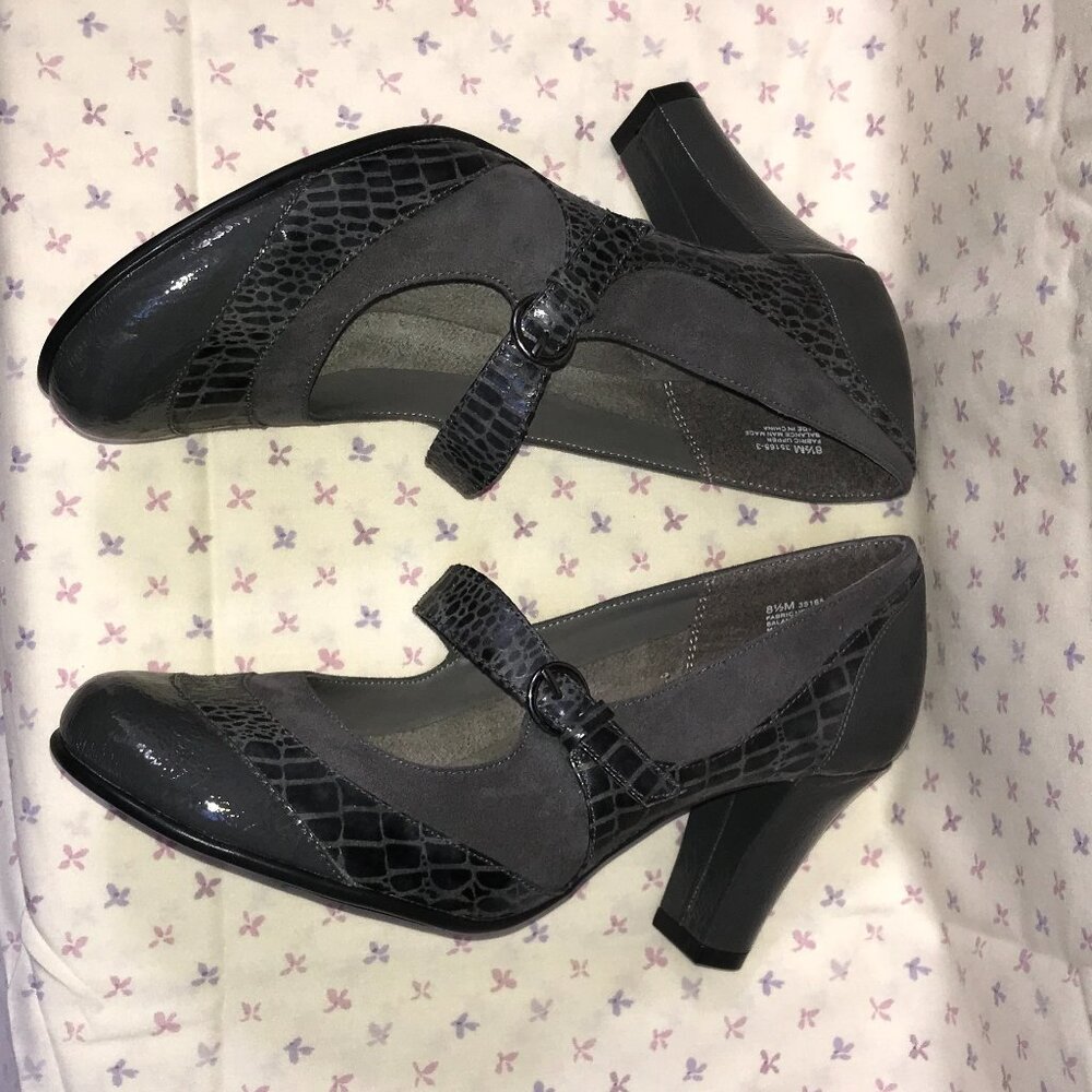 Aerosoles Patent Leather Croc Mary Jane – Gray – Size 8.5M - NWOT